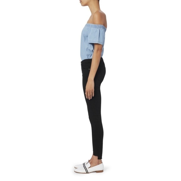 AG The Legging Ankle Super Skinny in Black Raw Edge Slit Cuffs Size 29 - Picture 2 of 12